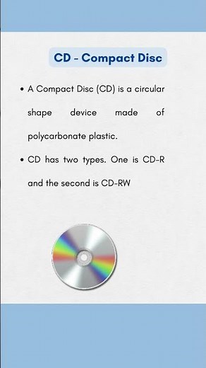 What is CD (Compact Disk) | Computer Fundamentals |