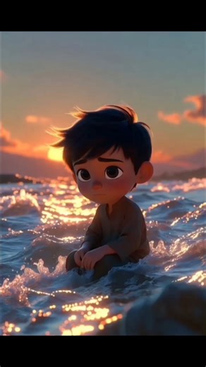 samundar ka kinara aur udaas picture #animation #cartoon #islamicstoriesinurduandhindi