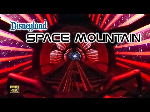 Space Mountain Roller Coaster On Ride Low Light Front Row 4K POV Disneyland 2022 09 12