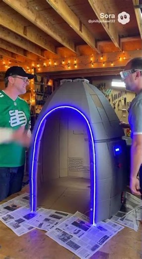 Phil and Nick making #cardboard time machine