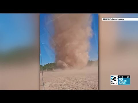Watch: Dust devil spins up at Burke County construction site