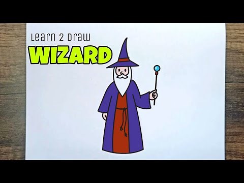 How to Draw a WIZARD - Easy Drawing Videos Using Simple Shapes - Harry Potter