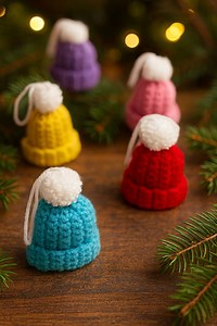 21K views · 143 reactions | 臨 These mini crochet hat ornaments are too cute and make the perfect DIY Christmas decorations! Whether you're decking the tree or giving them as gifts, these tiny beanies are full of cozy charm. ✨ https://onelittleproject.com/crochet-hat-ornament/ | One Little Project | Facebook