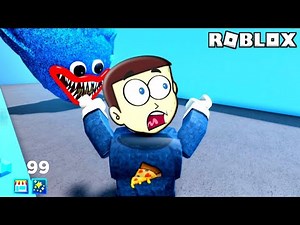 Escape Running Huggy Wuggy Head in Roblox | Shiva and Kanzo Gameplay