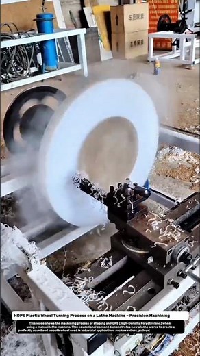 HDPE Plastic Wheel Turning Process on a Lathe Machine – Precision Machining Tutorial.