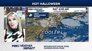 2.8K views · 105 reactions | Hot Halloween! Cooler by this weekend. fox61.com/forecast | Meteorologist Rachel Frank | Facebook