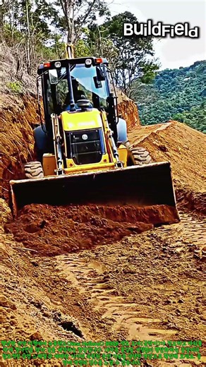 가파른 경사면을 깎아 길을 만드는 중장비 평탄화 작업 방법 : 백호 로더 운전 기술 #worker #process #backhoe #construction #machinery