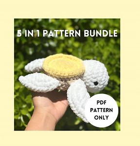 5 in 1 Turtle Pattern Bundle Crochet Cookie Turtle Downloadable PDF - Etsy