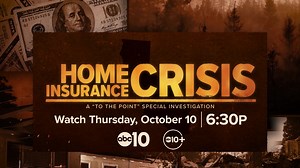 Hundreds of thousands of home and commercial insurance policies have been canceled in California, and the problem is only getting worse. ABC10 investigates the state’s insurance crisis and asks federal and state leaders about what they’re doing to help. "California’s Home Insurance Crisis,” an ABC10 To The Point special investigation premieres Oct. 10 at 6:30 p.m. | ABC10