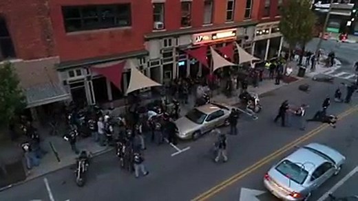 Hells Angels Outlaws Biker Brawl CCTV (2017)