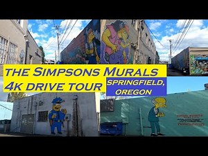 Simpsons Murals | 4k Driving Tour | Springfield, Oregon | Dashcam