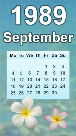 September 1989 Calendar