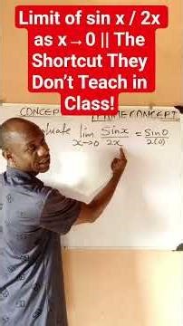 Limit of sin x / 2x || The Shortcut They Don’t Teach in Class!