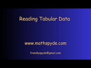 READING TABULAR DATA