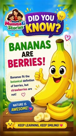 Did You Know? 🍌 Bananas Are Berries! 🤯 #shorts #learning #kids #banana