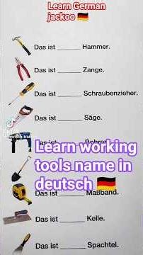 “Learn the Names of All Working Tools Fast! 🇩🇪