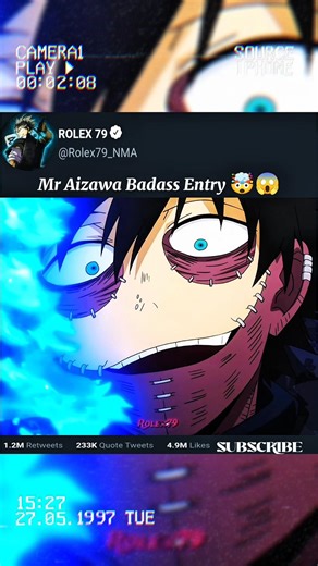 Mr Aizawa Badass Entry 🤯🔥 #mha #shorts