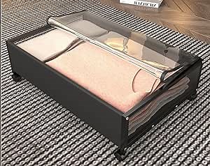 Under Bed Storage Containers, Stackable Under Bed Rolling Storage Plastic Containers, 18 Gal Storage Bins with Wheels, Multi-purpose Storage Bins with Lids for Clothes, Shoes, And Duvets, 1 Pack