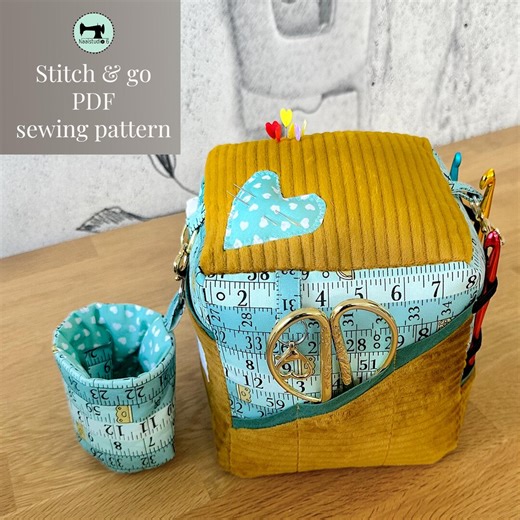 Stitch & Go Sewing Station Pattern | Portable Pin Cushion Organizer With Scrap Bin | Sewing Caddy PDF Pattern | Sewing Gift Idea - Etsy