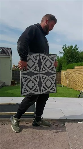 porcelain patterned tiles design #porcelain #fyp #gardenproject