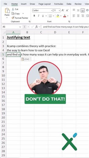 🇺🇸 EXCEL TRICKS: 📝 The Justify command #shorts
