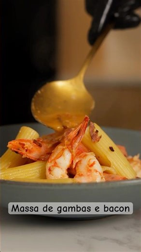 MASSA DE GAMBAS E BACON 🍝 #qchef #receitas #pasta #portugal #cozinhaportuguesa #tutorial #recipe