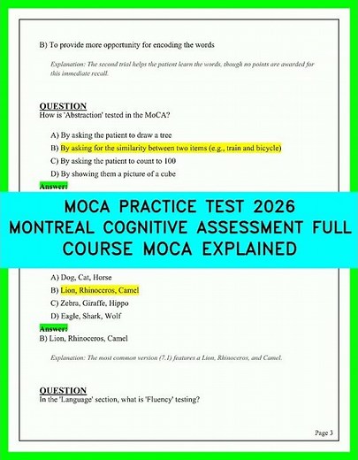 2026 MoCA Practice Test Explained Full Montreal Cognitive Exam