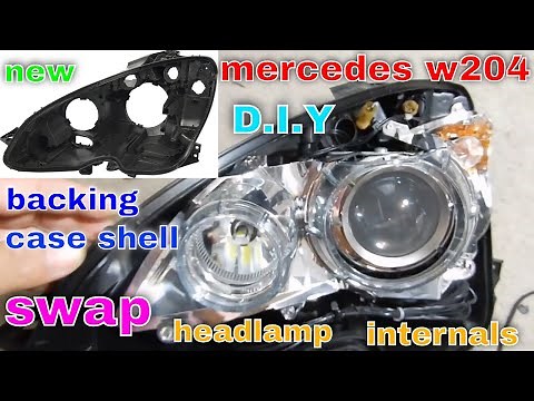 how to swap mercedes w204 headlight back shell case DIY mods