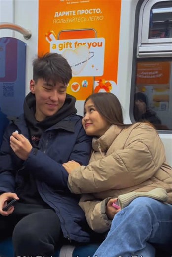 That awkward subway touch moment #funny #happy #reaction #love #excited