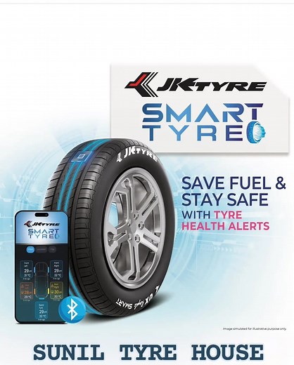 5 comments | Experience innovation on every drive with JK Smart Tyre — powered by embedded sensor technology that delivers real-time alerts on pressure, temperature, and air leaks. Smart tech for smarter roads. ✅ Advanced embedded sensor system ✅ Real-time pressure & temperature monitoring ✅ Instant air leak detection ✅ Intelligent performance for every drive  Upgrade to Intelligence. Choose JK Smart Tyre.. @# Sunil Tyre House | Sunil Tyre House | Facebook