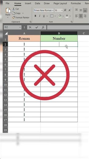 number and roman numerals in excel