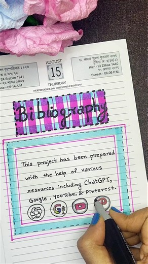 Bibliography for school project💗✨️#shorts #bibliography #art