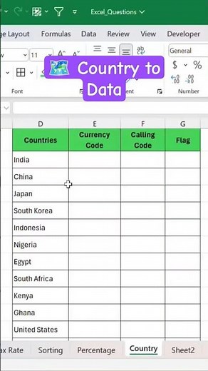 Turn Country Names into Data Magic in Excel 🌍 | Geographical Data in Excel |