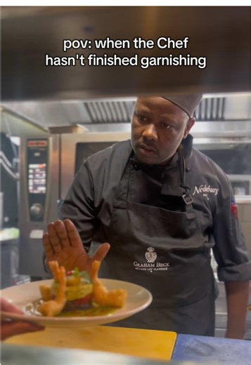 When the chef hasn’t finished garnishing… perfection takes time. 🍽️✨ #GrandPavilion #Chef #teamwork