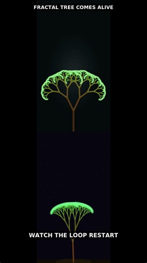 Fractal Tree Breathes With Math #Shorts