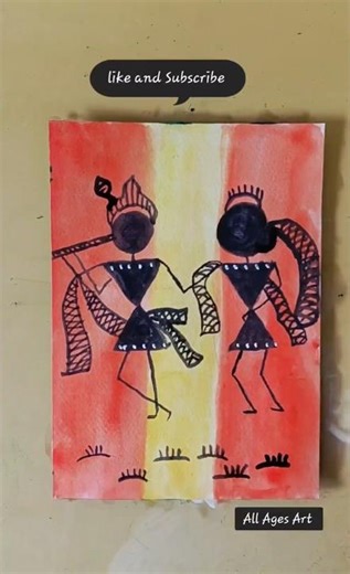 Easy Warli Art Painting for Beginners 🎨 | Step-by-Step Tribal Drawing