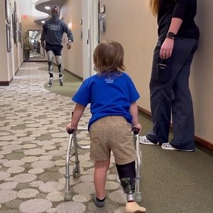 195K views · 5.4K reactions | Our hearts are melting! 殺 Two-time Paralympic medalist Blake Leeper is helping young KJ try out his prosthetic leg for the first time. (via @leepster/IG) | NBC Olympics & Paralympics | Facebook