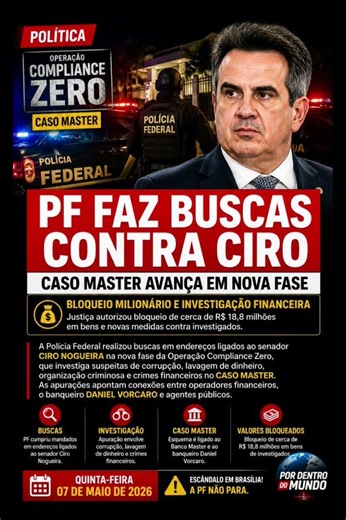 PF NA CASA DE CIRO NOGUEIRA! 🚨 Operação do Caso Master explode em Brasília