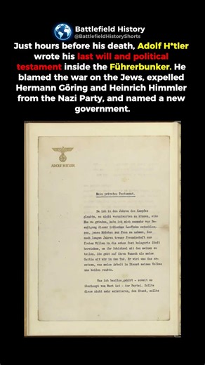 Hitler's Final Will Changed Everything