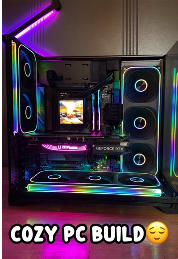 Cozy PC Build video that I finished editing😌🚀 •Case: Lian Li O11 Vision Compact •CPU: Ryzen 7 7800X3D •Cooler: 360mm Thermalright Peerless Vision •Board: Gigabyte X870 Gaming X WiFi7 •RAM: 32GB G.Skill Trident Z5 RGB 6000MHz CL36 •GPU: Zotac RTX 4080 Super 16GB AMP OC •Storage: 2TB WD Black Gen4 SSD •PSU: 1050W Montech Century II 80 Gold •Fans: Jonsbo ZA240/360B fans (11 total) #techtok #foryoupage #pcbuild #pcrepair #gamingpc