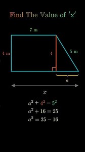 Find the Value of x in Geometry Trick | Trapezoid Math | Pythagorean Theorem #shorts #geometry