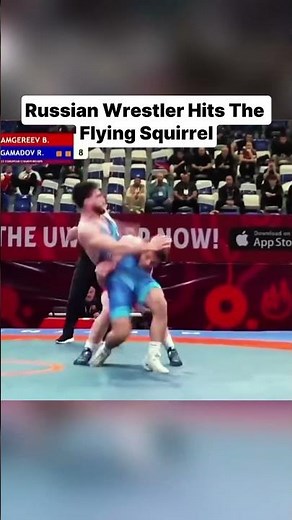 Russian Wrestler Hits The Flying Squirrel At The Buzzer 😳
