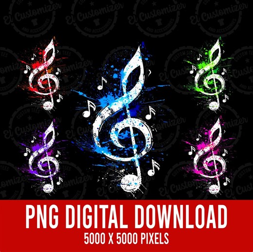 Colorful Music Notes PNG Clipart Bundle (digital Download) - Etsy