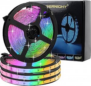SUPERNIGHT Waterproof Led Strip Lights, 4 Rolls 32.8FT 300Leds Rope Light Flexible Multicolor, RGB Music Sync Color Changing Lights for Party, Kitchen,Home Decoration(Not Included Power Supply)