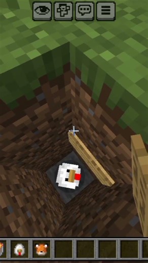 fox hurt chicken in lave #minecraft #new #gaming
