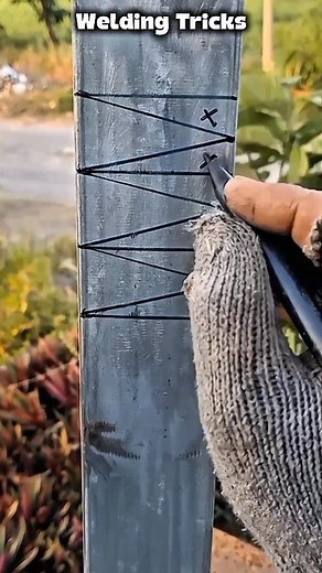 Great idea of ​​curved corner connection welder of hollow pipe #weldingtricks | Welding Trick