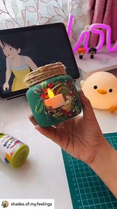 Great way to upcycle jars and use them for home decor for any season! #creativity #art #artist #acrylicpainting #holidayseason #painting #artsupplies #christmasart #winterwonderland #ChristmasObsessed #ChristmasDay #WeLoveChristmas #EverythingChristmas #ChristmasInEverySeason #christmas_mayham #christmastime #artprocess #paintingprocess #paintingtrend #trending #homedecor Posted @withregram • @shades.of.my.feelings Making this lamp using old jar bottle and acrylics from @akanksha_colours ☃️🎄 . 