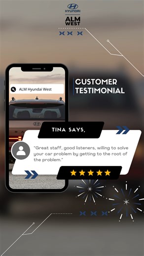 Our dealership goes above and beyond - find out what impressed this customer so much they left a glowing 5-star review. Click here to read more: https://bit.ly/45n2xeq | ALM Hyundai West