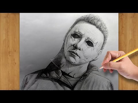 How to Draw Michael Myers with Pencil ( Halloween 2018 ) - Timelapse