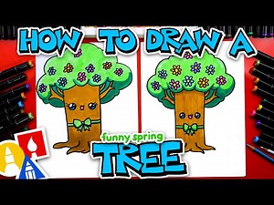 How To Draw A Funny Spring Tree - Videos For Kids
